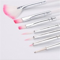 Top Quality Private Label Nail Brush Set Different Size Plastic Handle Nylon Hair Nail Art Brush